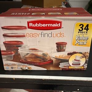 Rubbermaid Easy Find Lids 34-Piece Set with Red Lids